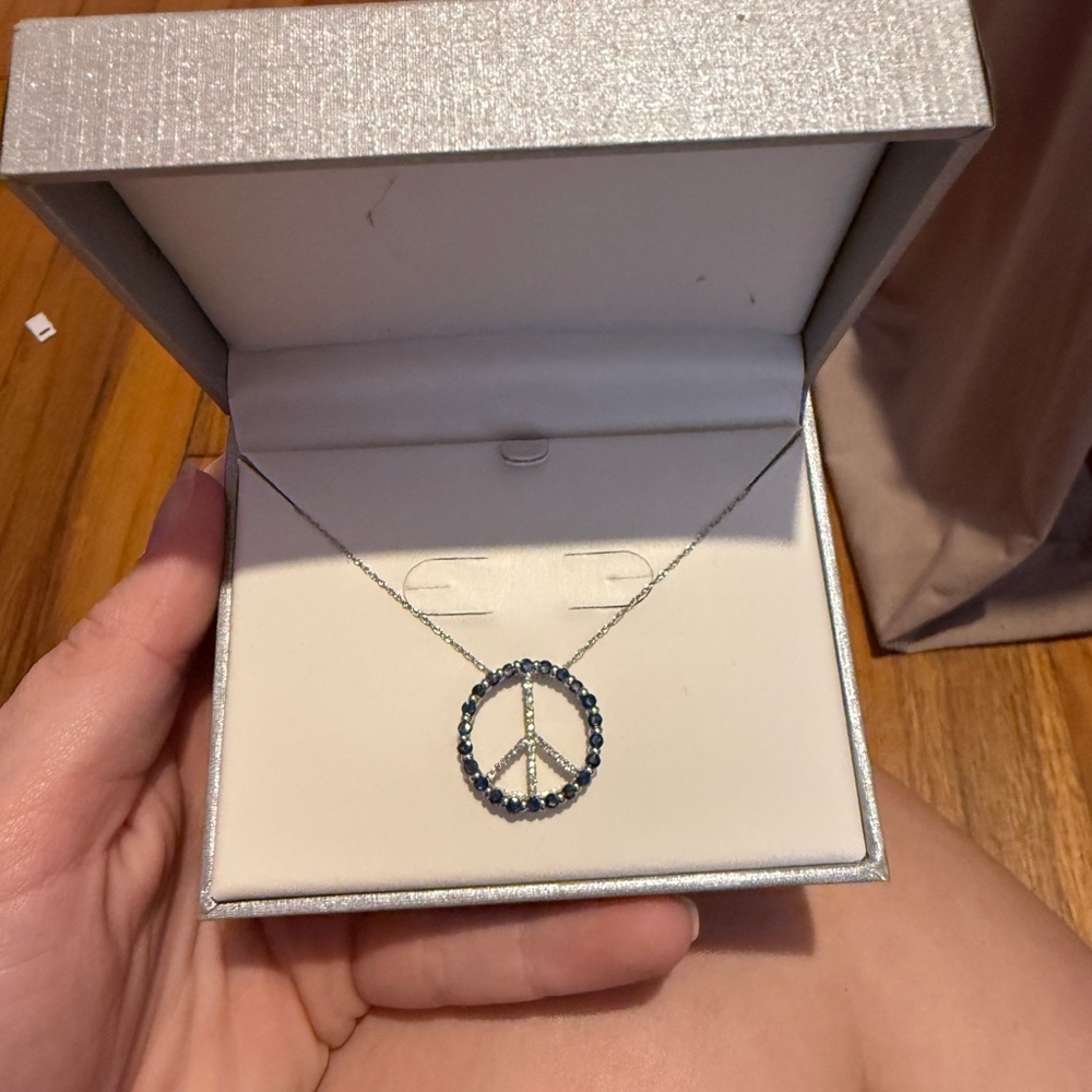 Elegant Silver Peace Pendant Necklace